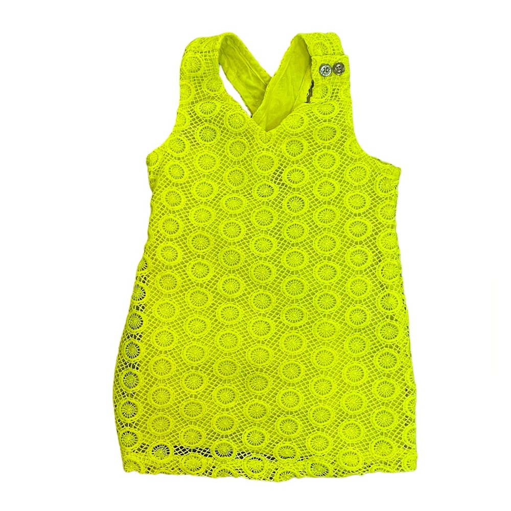 Genuine Kids Oshkosh Yellow Embroidery Dress Size 12M EUC